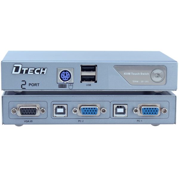 DTECH DT-8021 KVM 2-port USB 2.0+VGA+PS/2