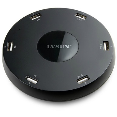LVSUN LS-6U USB-latausasema 6-port, 51W/10.2A